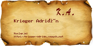 Krieger Adrián névjegykártya